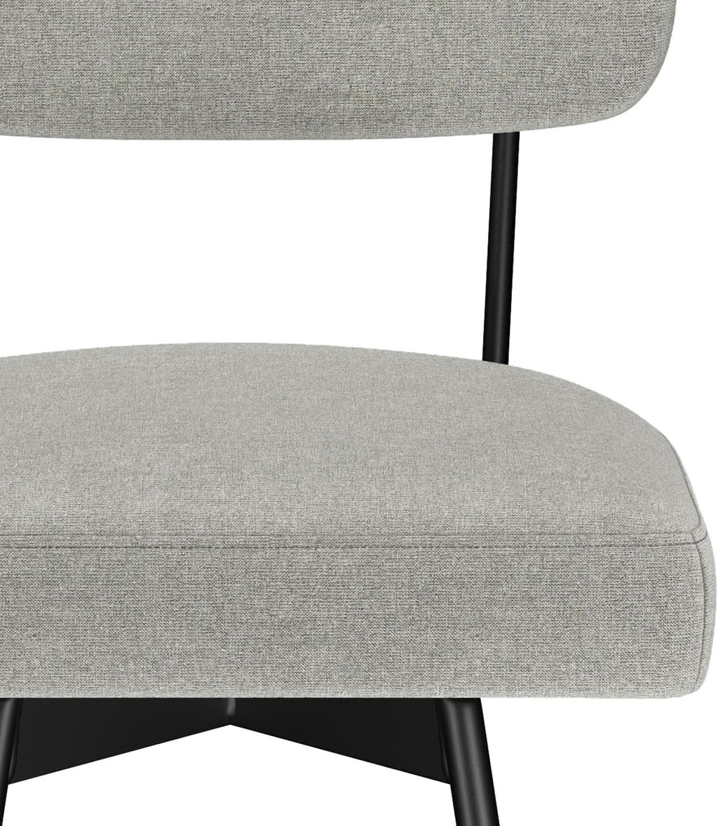 Giselle Swivel Bar Stools Set 2 29 Inch Upholstered Light Grey