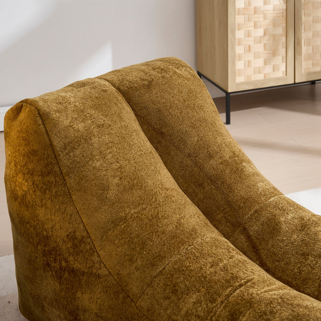 Bean Bag Sofa Chair Polyester Brown Foam Adult 59x30x23.6 In