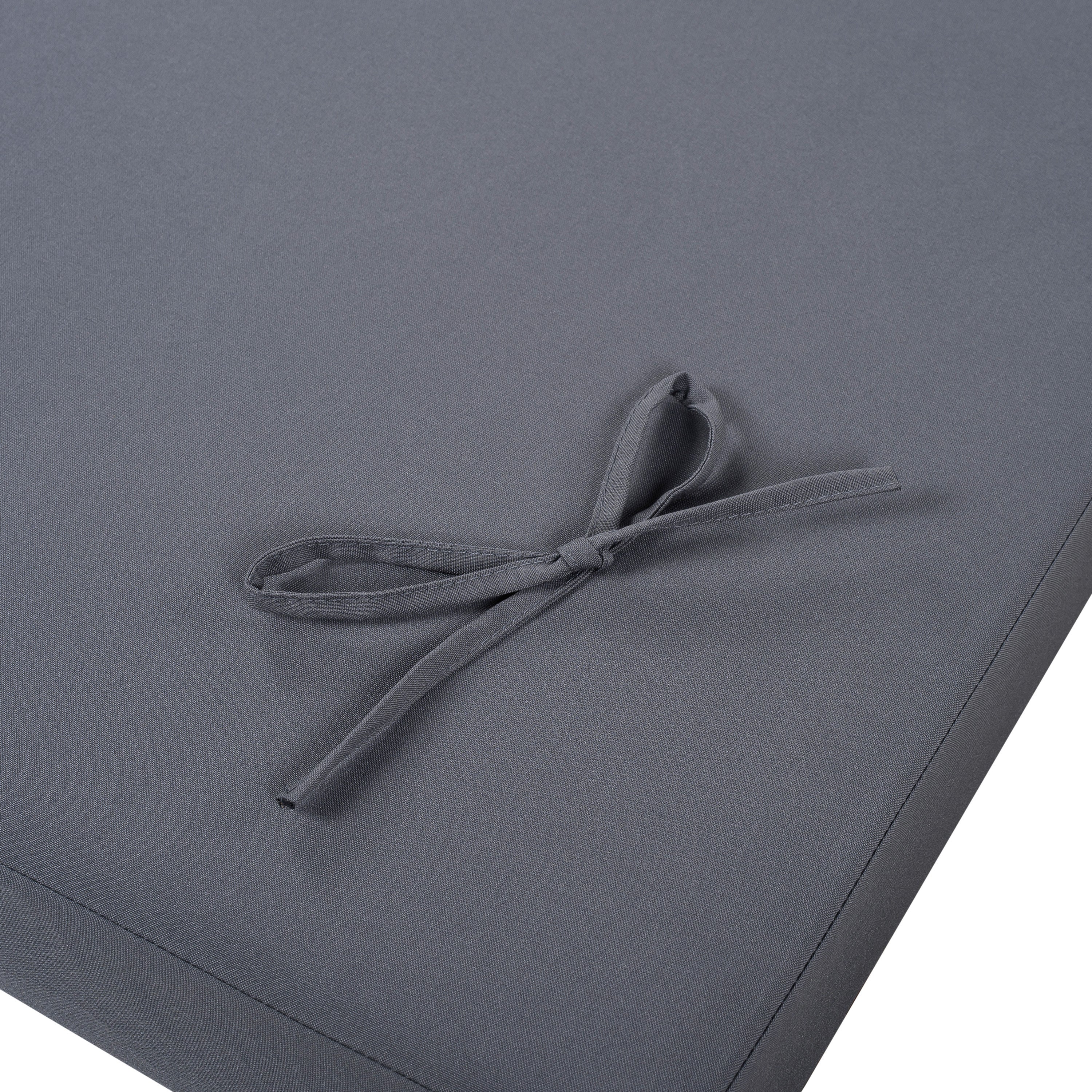 Acacia Wood Chaise Lounge Dark Gray Cushion 4-Position
