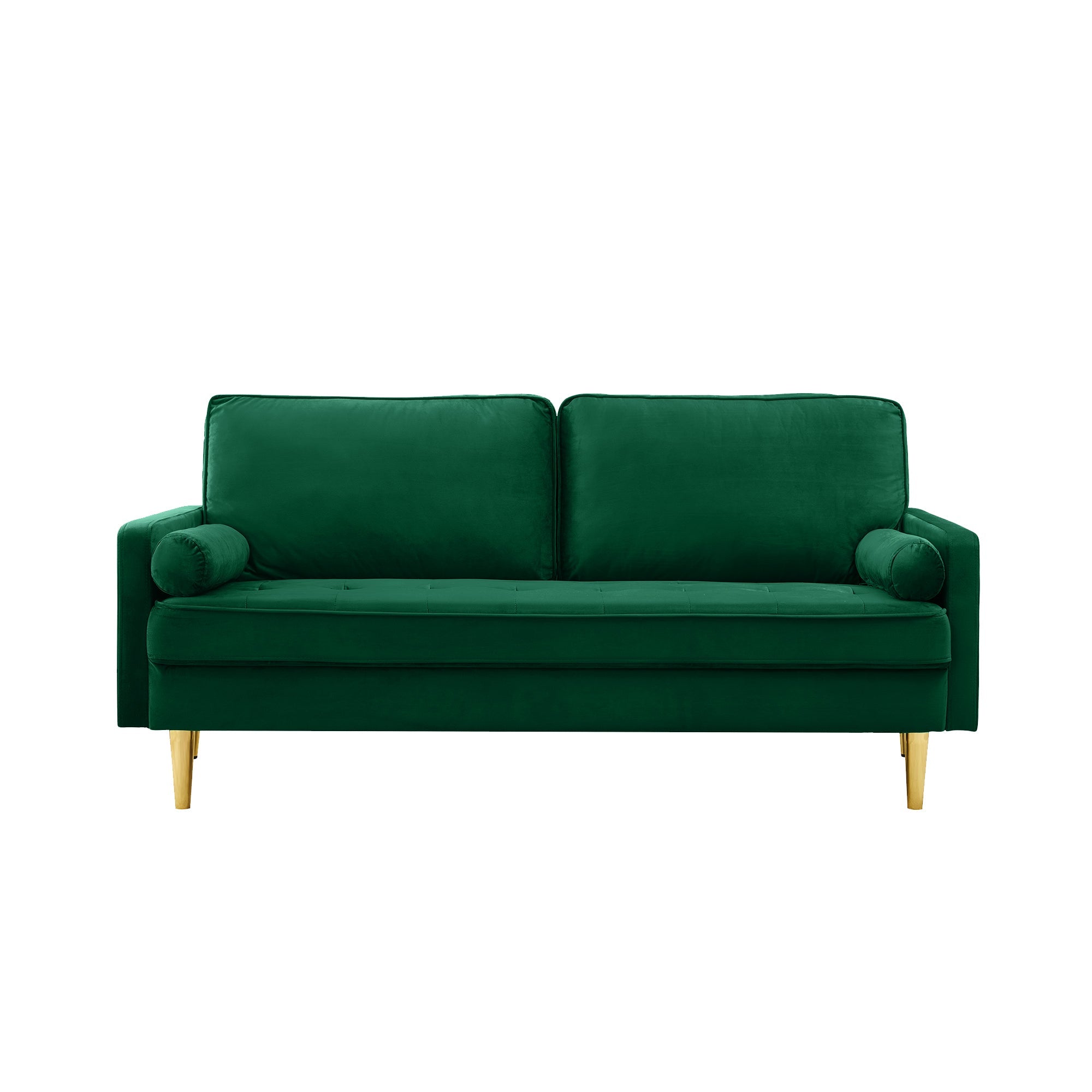 Sofa Minimalist Velvet Green Metal Legs 2 Seat 65 In 800 LB