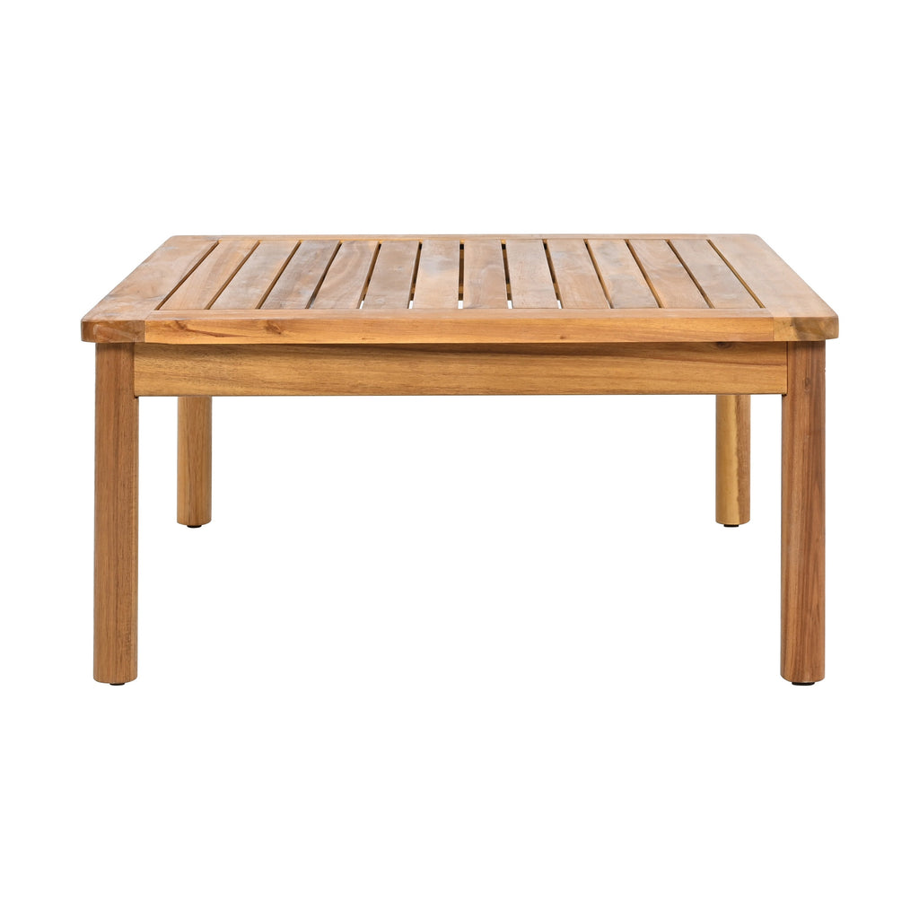 Outdoor Sofa Set Acacia Wood Rope 4 Piece Teak Beige