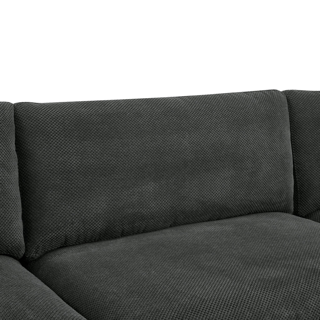 Sectional Sofa Modular Polyester Dark Gray 10 Seat