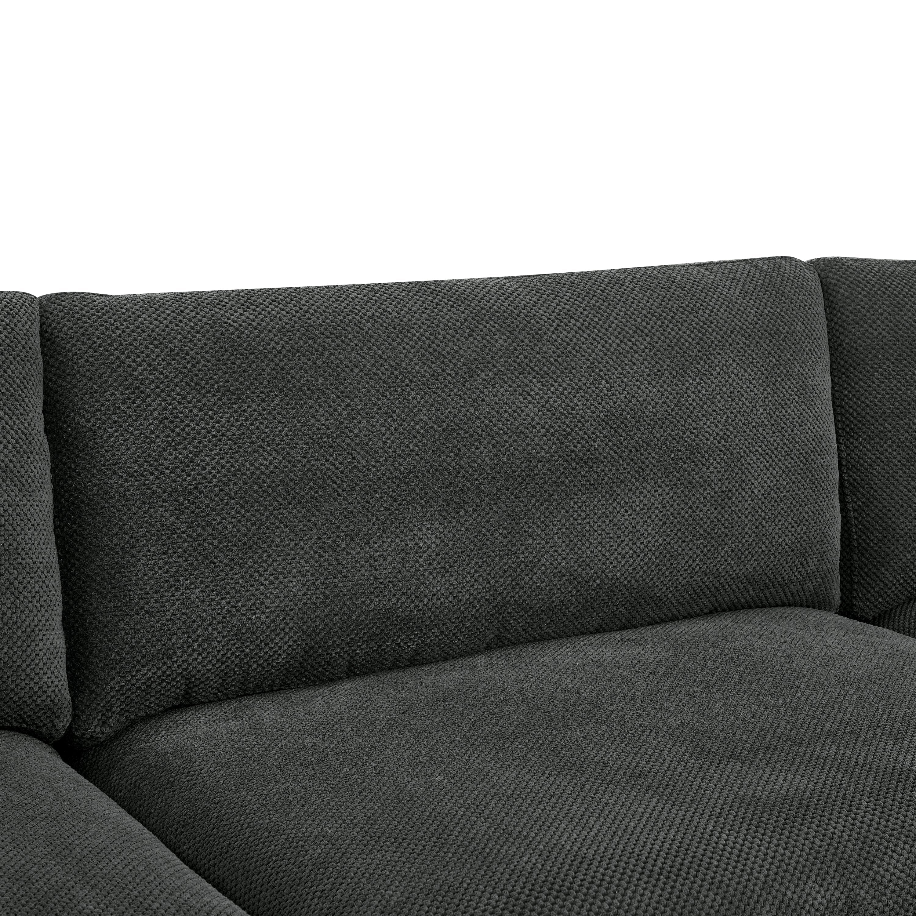 Sectional Sofa Modular Polyester Dark Gray 10 Seat