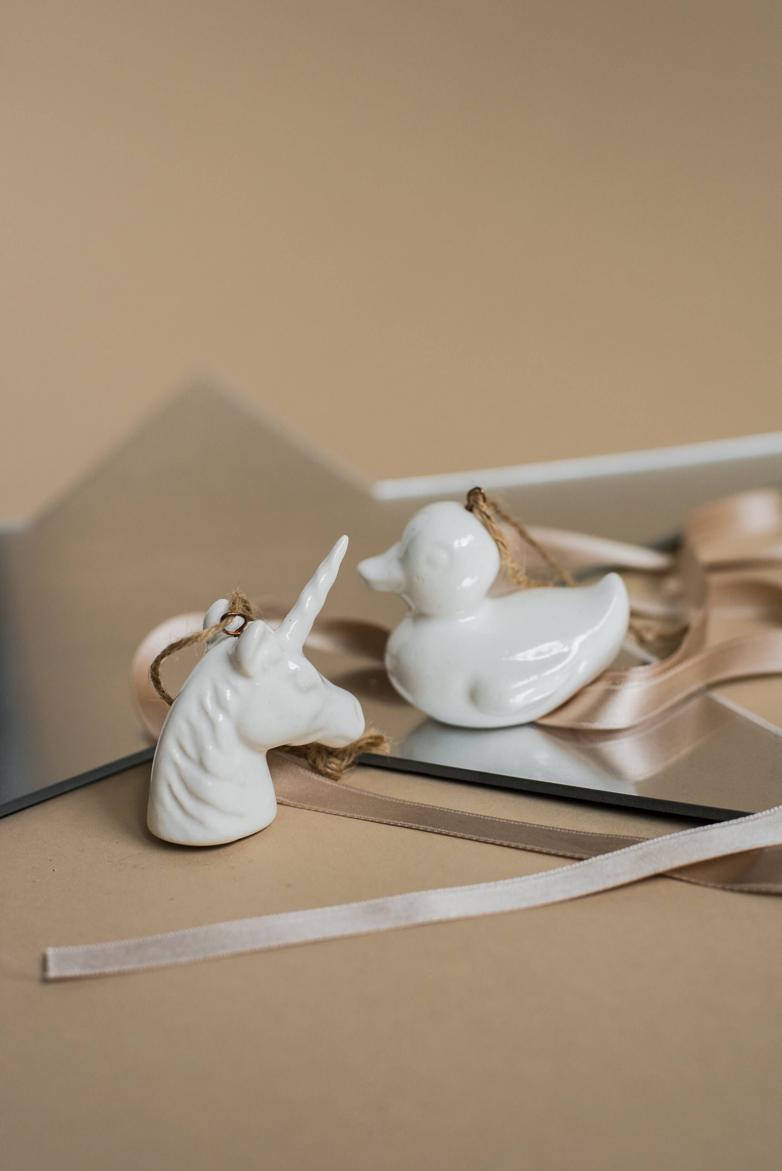 Handmade Porcelain Christmas Ornaments: Santa hat