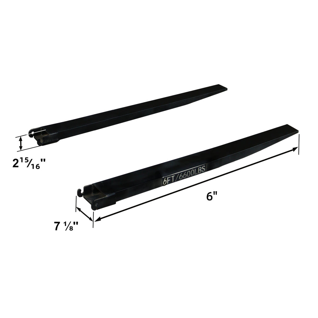 Greatbear 10ft Forklift Extensions 6” Wide Forks, 6600lbs Capacity (Pair)