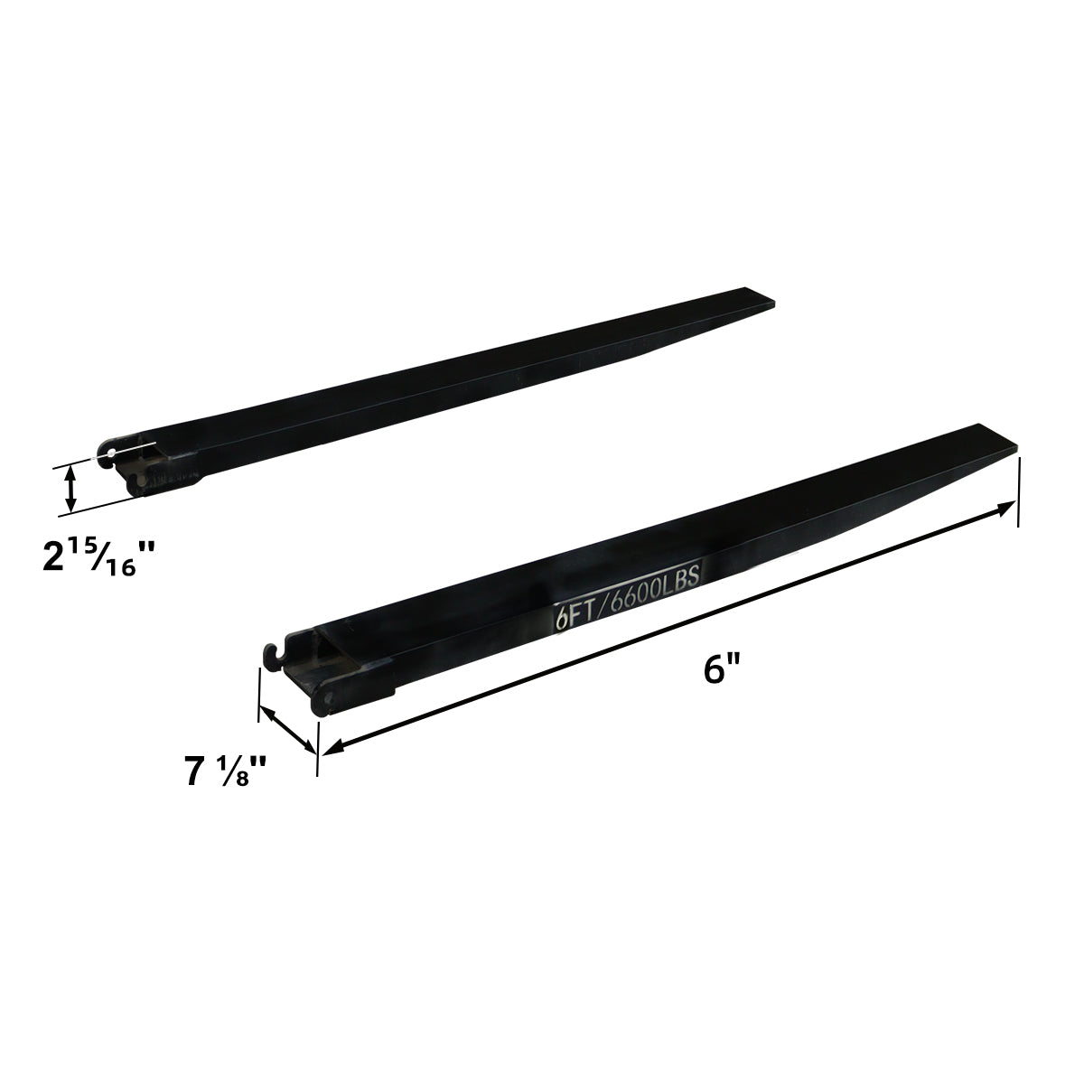 Greatbear 10ft Forklift Extensions 6” Wide Forks, 6600lbs Capacity (Pair)