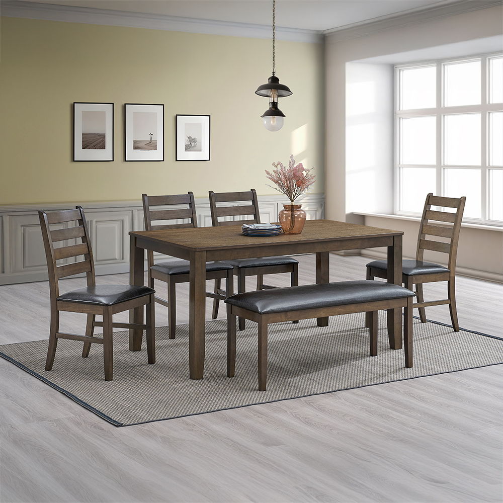 Damica - Side Chair (Set of 2) - Brown Synthetic Leather & Walnut