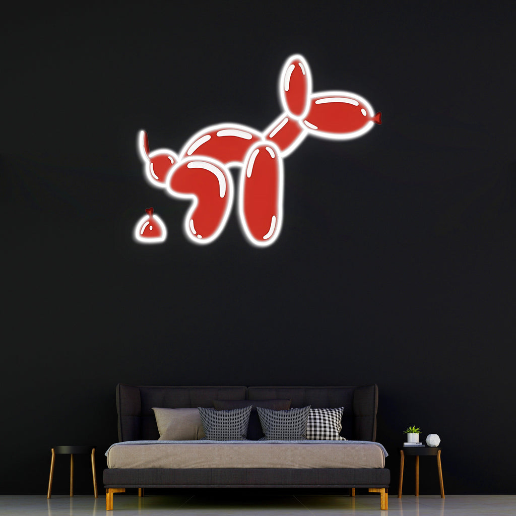 Dog Neon Wall Sign with UV Print - Modern Custom LED Light Art