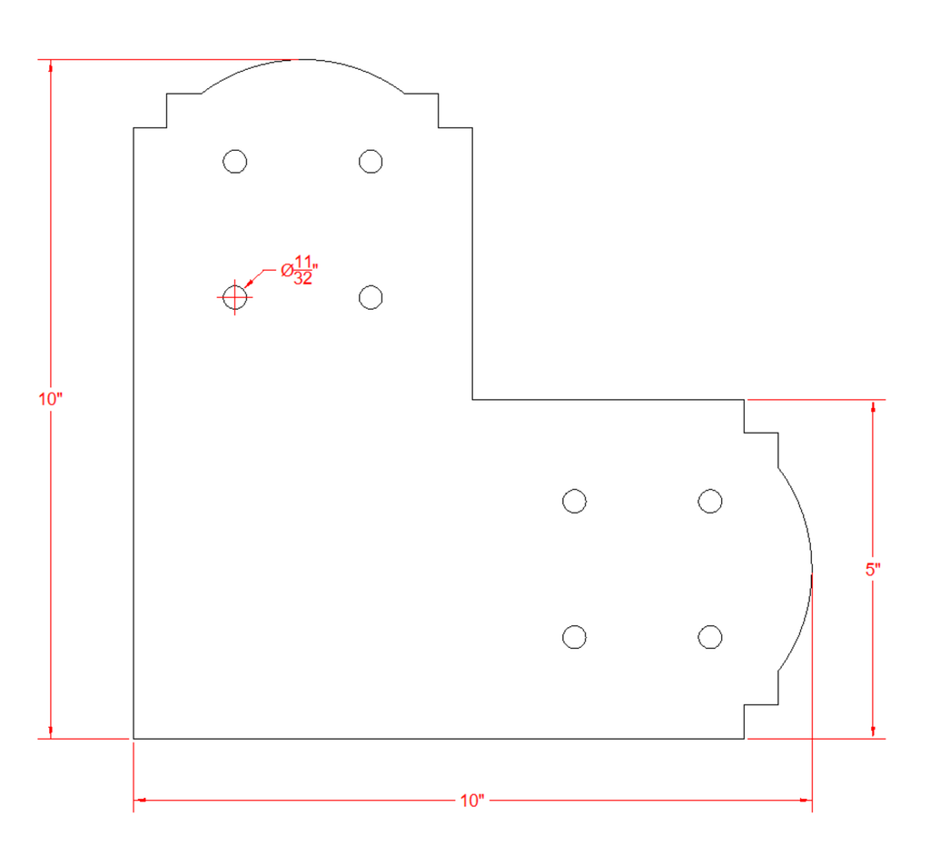 Decorative Design L Bracket for 6x6 Post, 6x6 L Support Bracket, 6x6 Steel Bracket, 6 inch Post Bracket, 6x6 L Bracket, Truss Plate