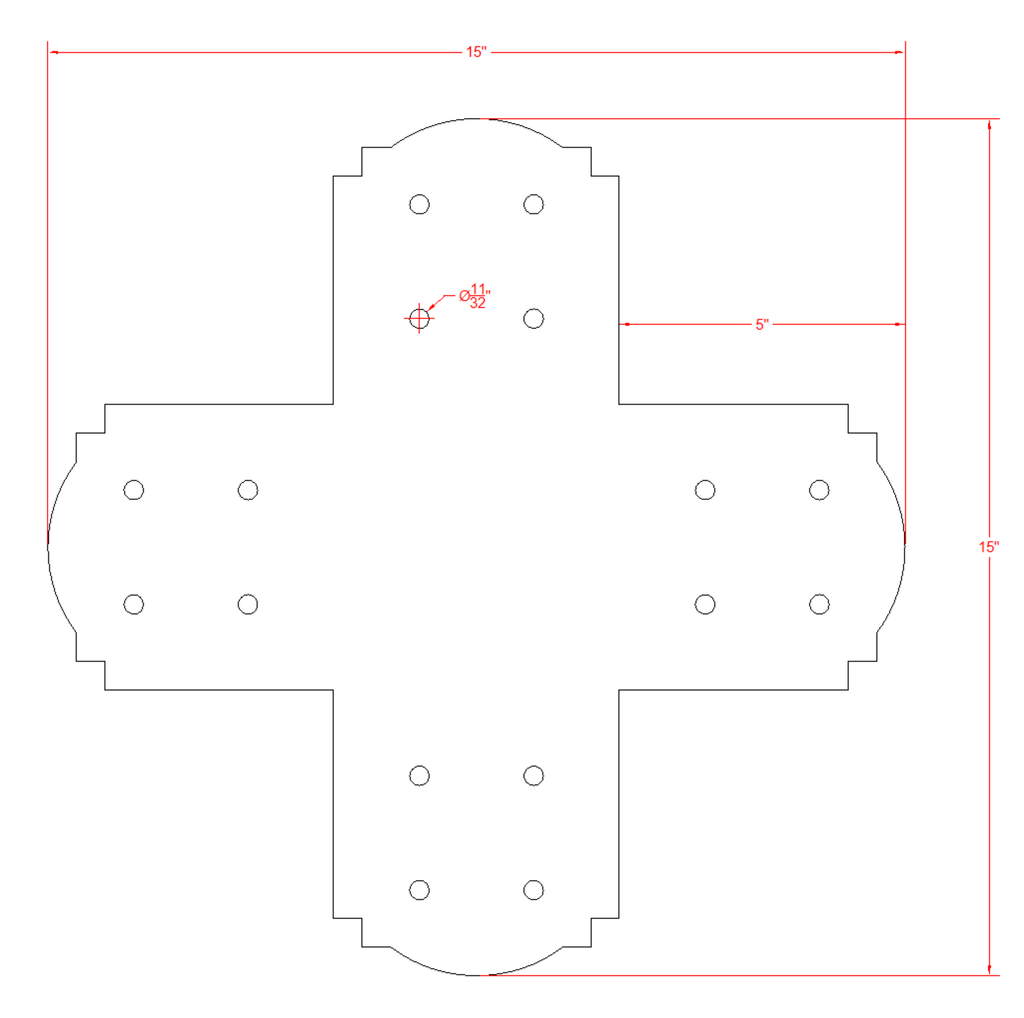 Decorative Design X Bracket for 6x6 Post, 6x6 Bolt Plate, 6 Inch X Support Bracket, Steel Bracket, 6 inch Cross Bracket