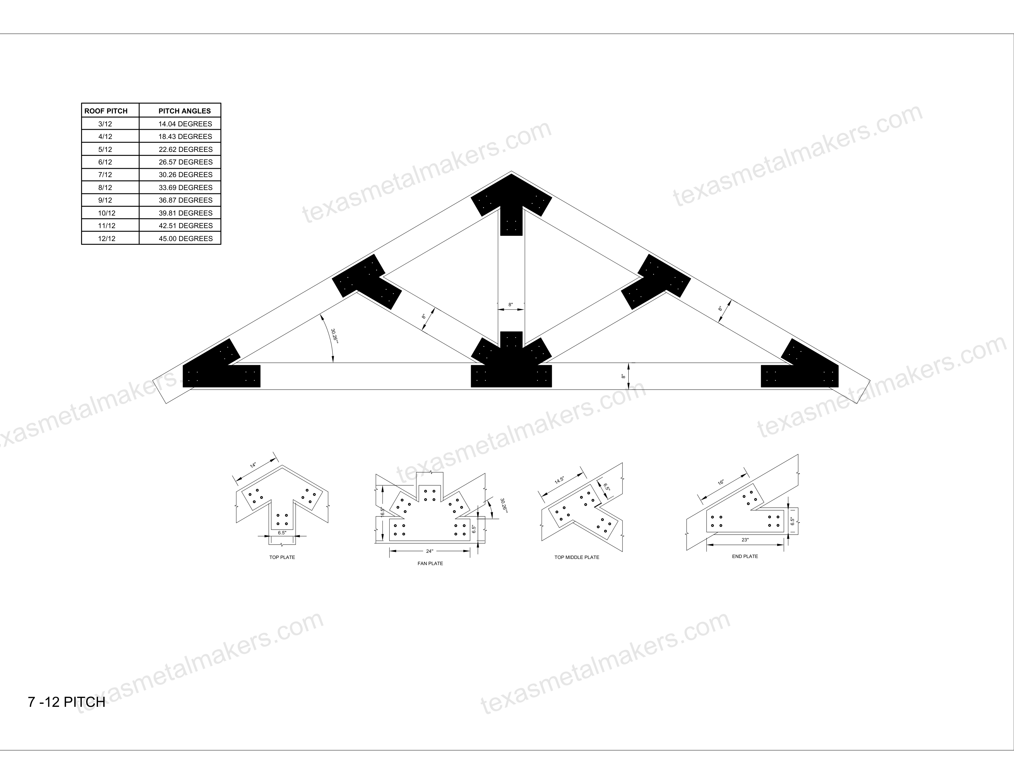 Structural Design Timber Truss Brackets for 8x8 Posts, 8" Timber Truss Bracket