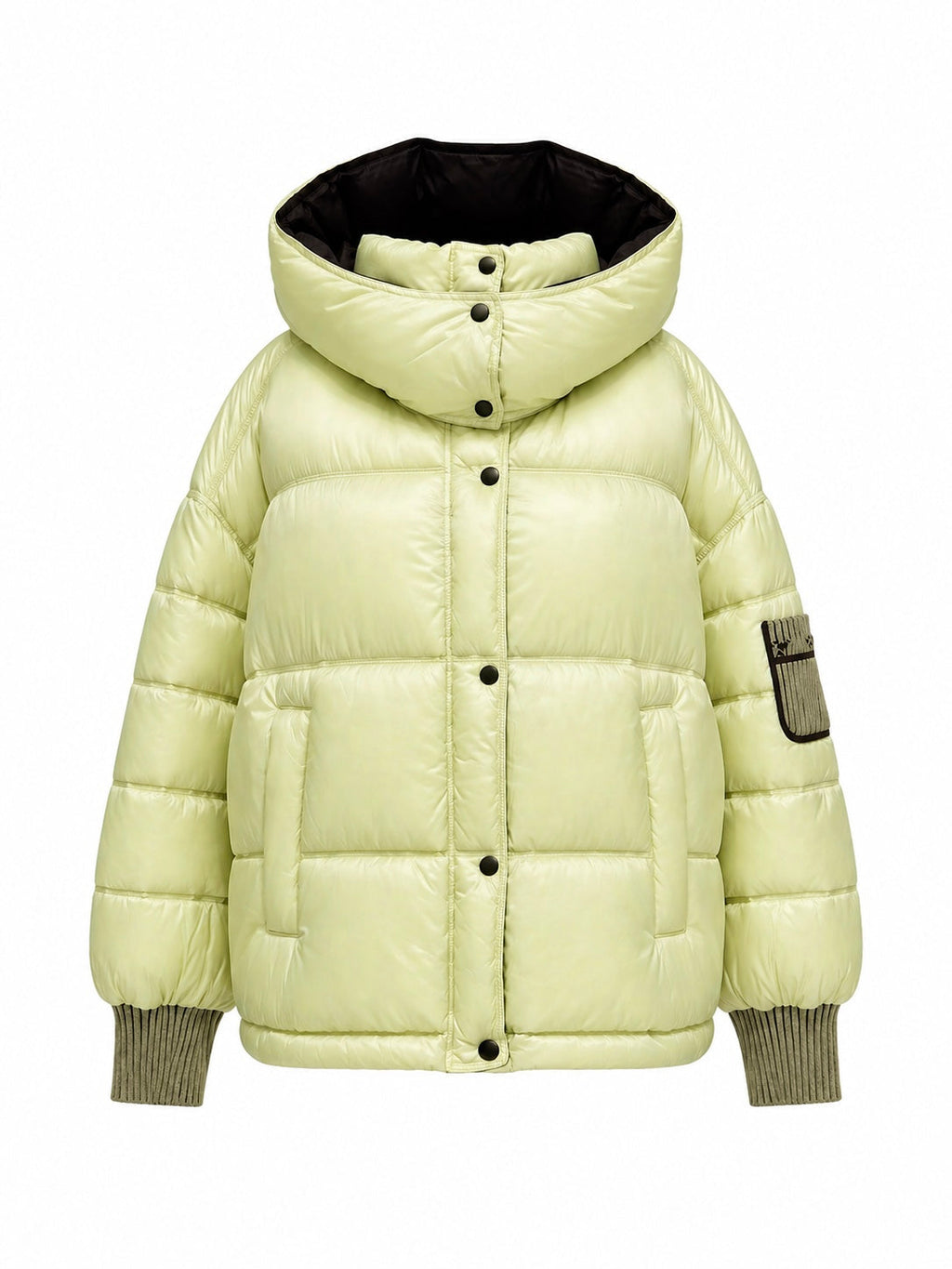 ⇆ Reversible Hooded Bio-Down Jacket in Lemon/Chocolate