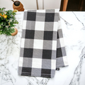 Buffalo Check Kitchen Hand Towel 17x24 Black White Cotton Farmhouse