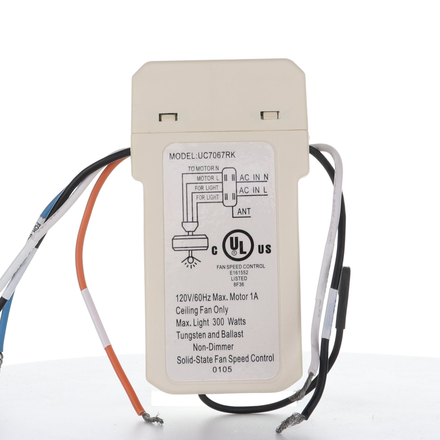 Substitute for Hampton Bay Windward III UC7067RK UP / Down Light Ceiling Fan Receiver - 7067KCB-62 [WindwardIIIKit]