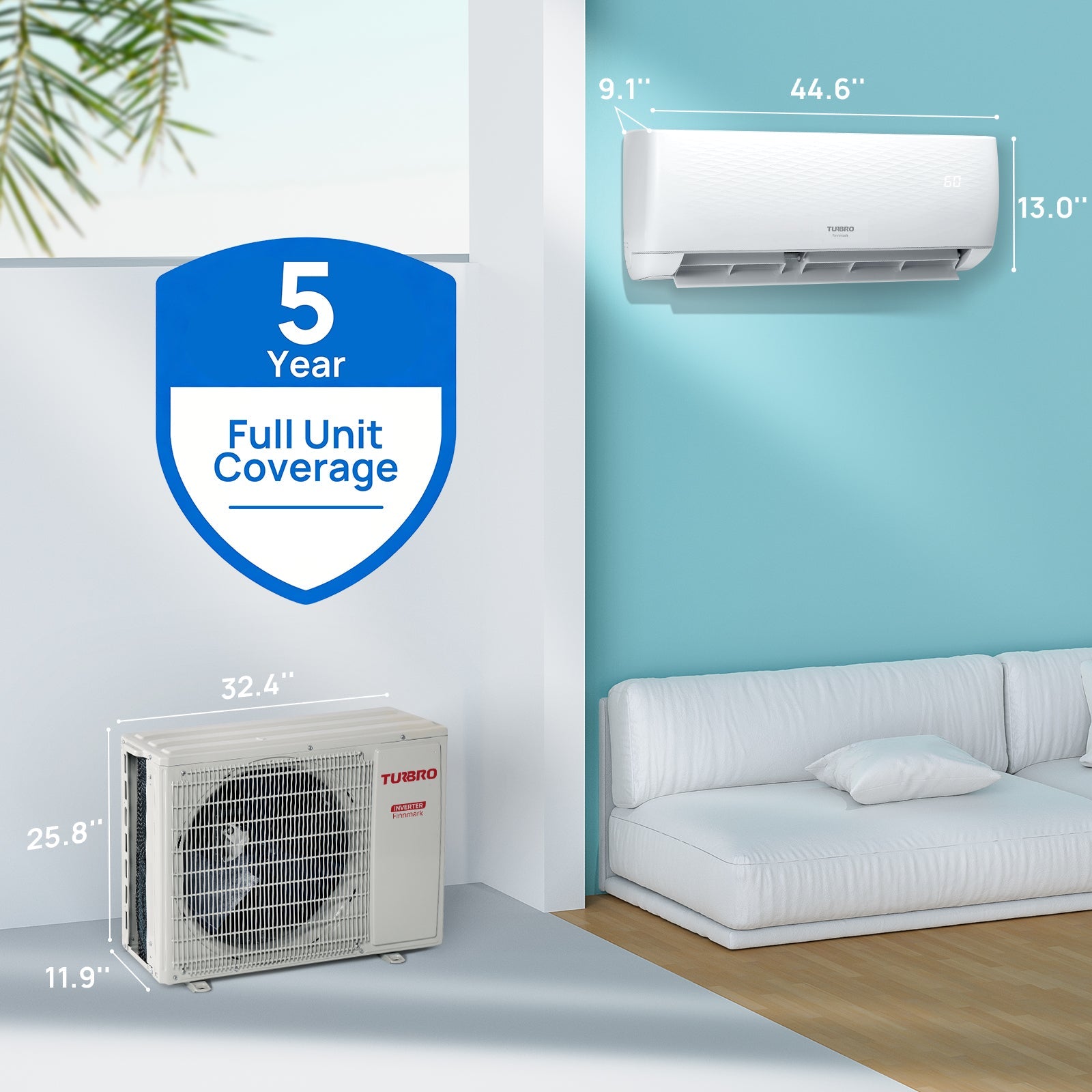 Finnmark 24,000 BTU Single Zone Mini Split AC (R32)