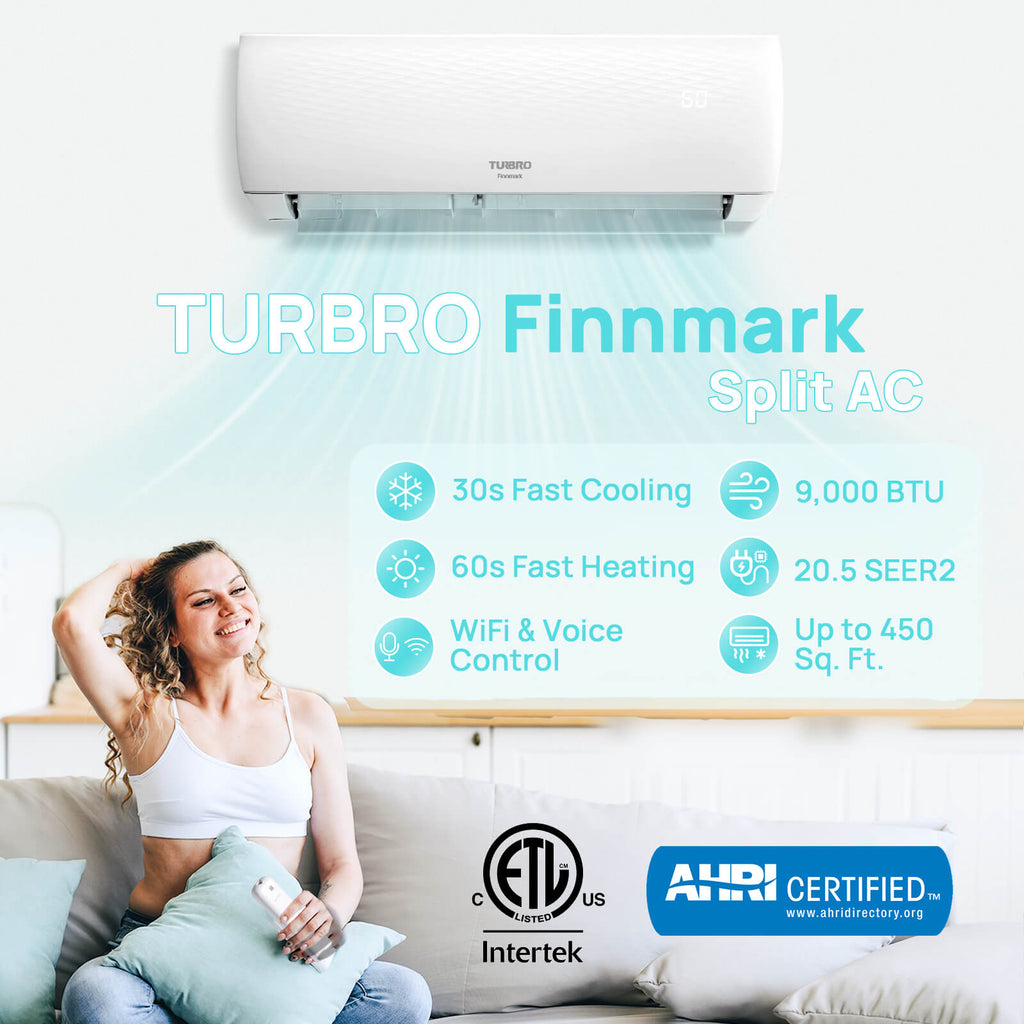 Finnmark 9,000 BTU Single Zone Mini Split AC (R32)