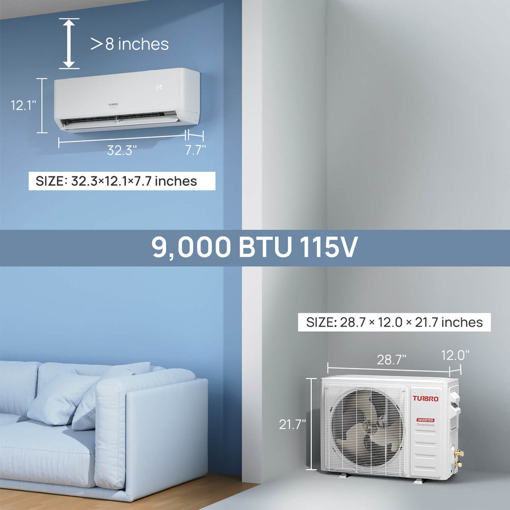 Greenland 9,000 BTU Single Zone Mini Split AC (R454B)