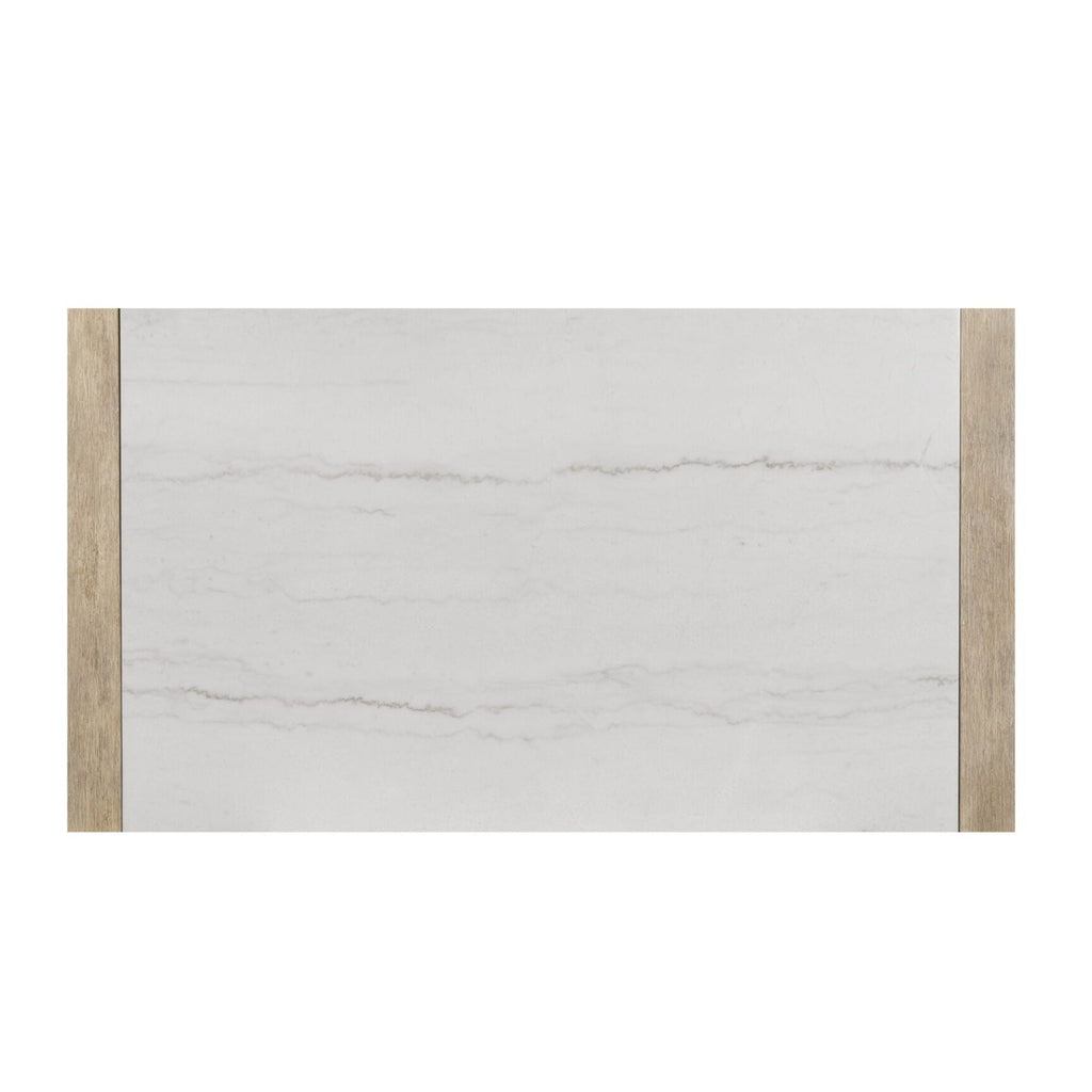 Vanilla - Real Marble Dining Table And Chair Set With Upholstery - Beige / Natural