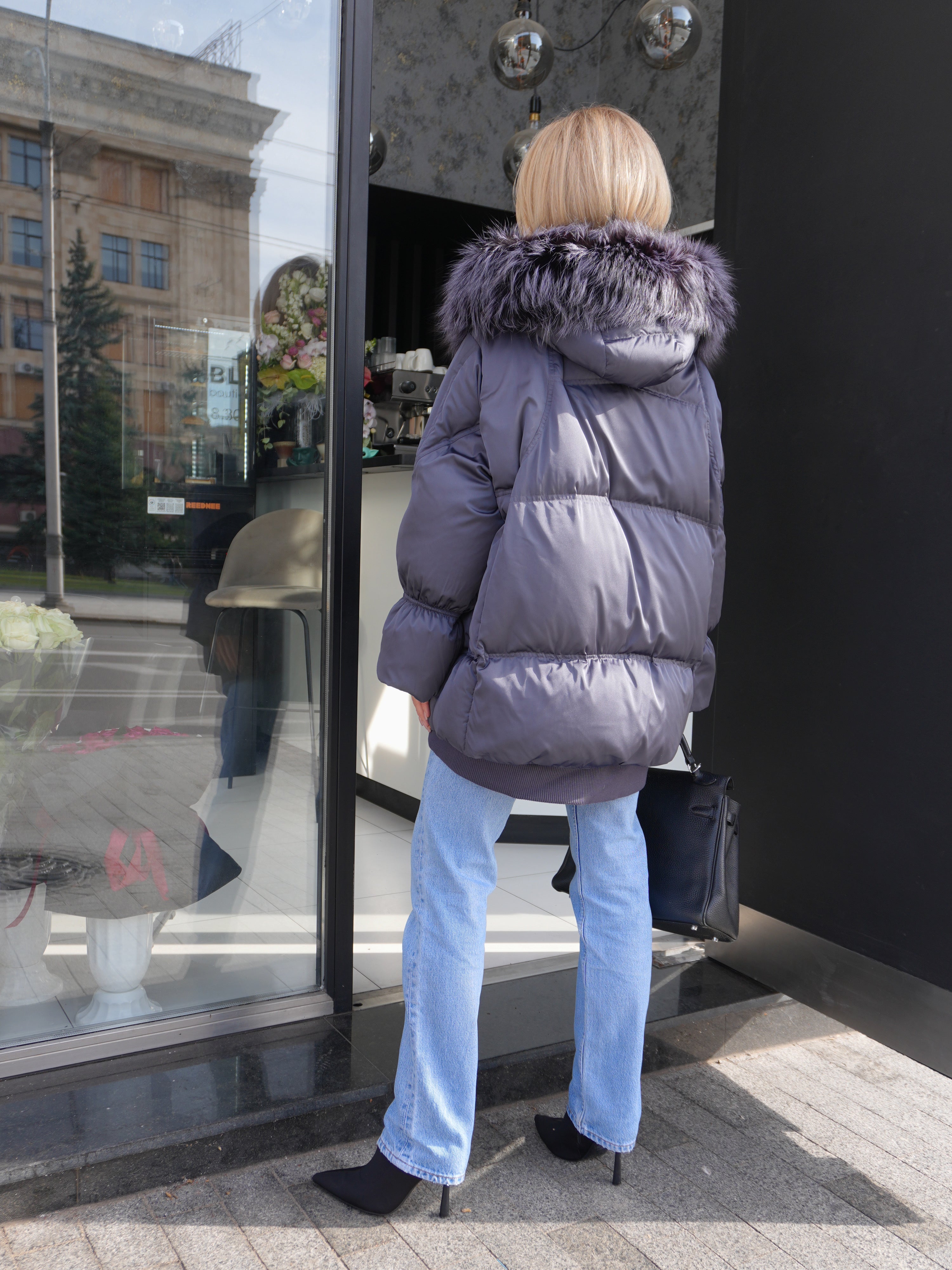 Orchid Genuine Fur Trim Down Parka