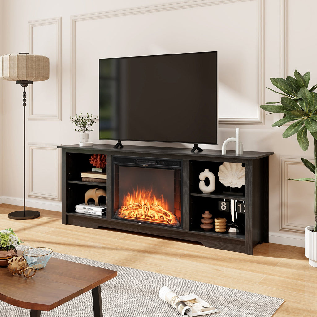 70 Inch TV Stand for up to 75 Inch Flat Screen TVs with Adjustable Shelves