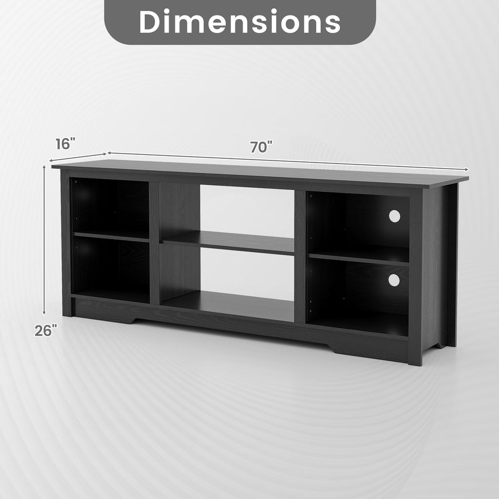 70 Inch TV Stand for up to 75 Inch Flat Screen TVs with Adjustable Shelves