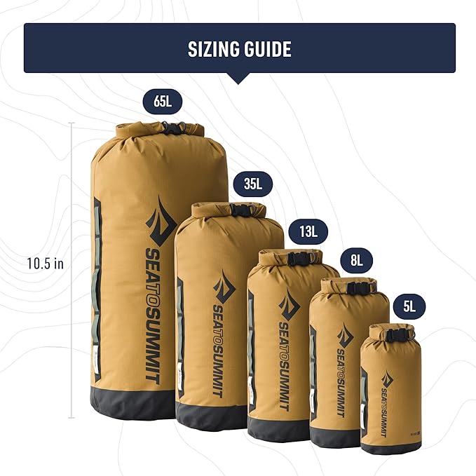 Sea to Summit Big River Dry Bag, Heavy-Duty Dry Storage, 20 Liter, Gold Brown