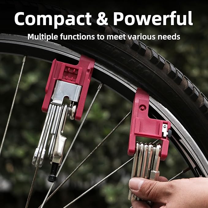 21 Bike Repair Multitool Kit with Carry Case, Portable Cycling Tool Kits (21 in 1), Bicycle Tools Kit Set with Allen Wrench, Chain Tool, Bicycle Spoke Wrench
