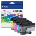 New, Pre-Owned - Brother LC406XL High Yield Black and Color Ink Cartridges-4 pack