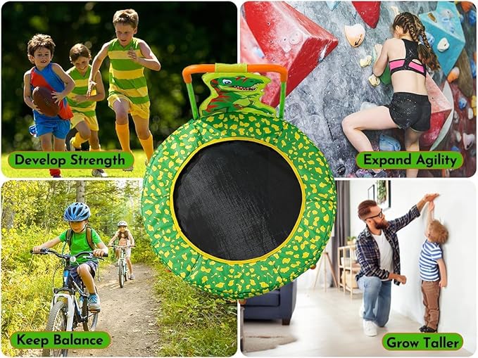 SSLine 36 inch Kids Small Baby Toddler Trampoline with No-Gap Spring Design, Mini Trampoline with Handle Bar and Safety Padded Cover, Indoor Outdoor Fun for Kids
