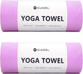 Eunzel 2 Pack Hot Yoga Towel Non Slip Yoga Mat Towel Non-Slip Sweat Absorbent Microfiber Towel for Hot Yoga, Pilates and Workout 72" x 26.5", Purple