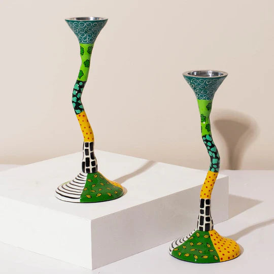 Handcrafted Colorful Candle Holder Set – Loopy Series