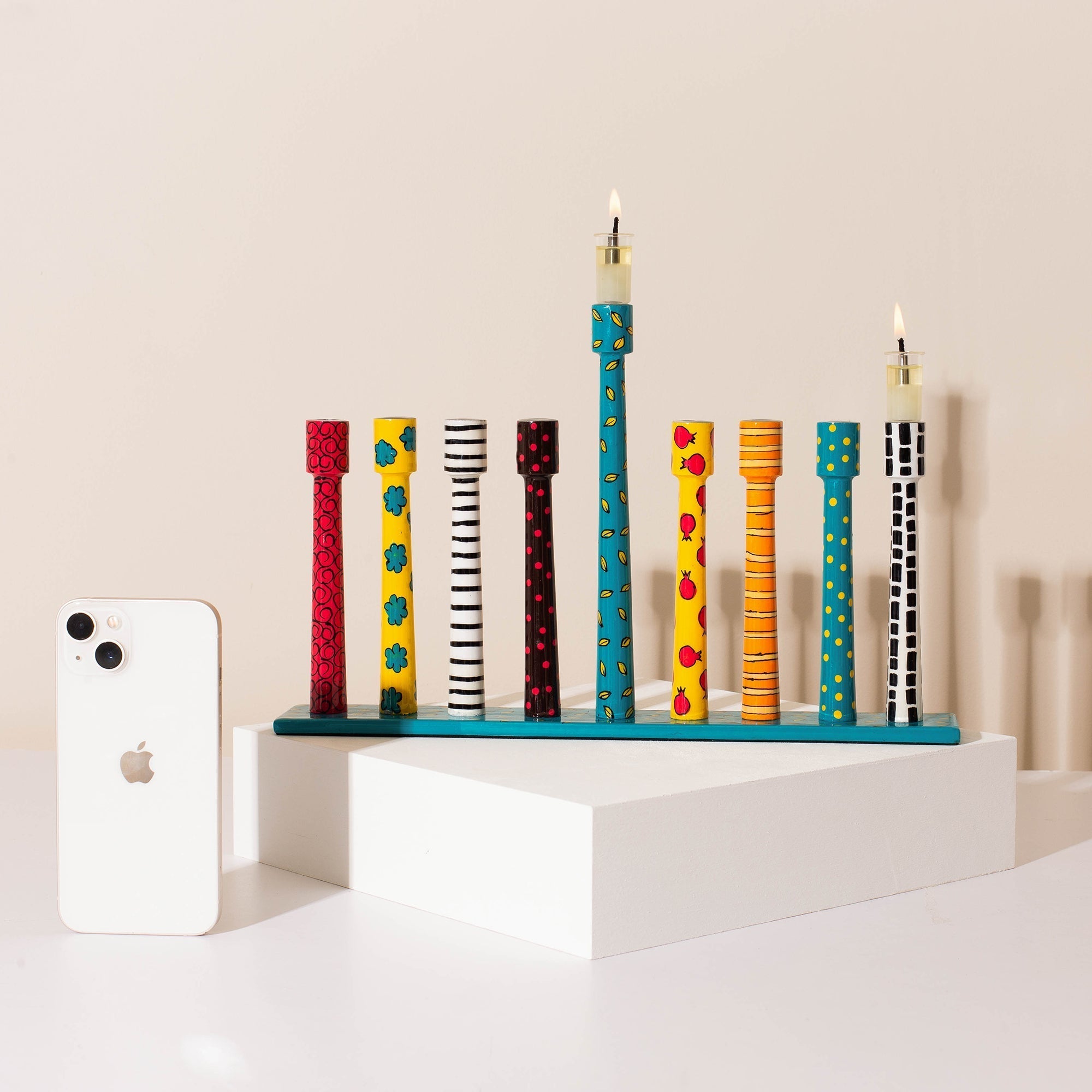 Graphic Menorah for Hanukkah – Line Series