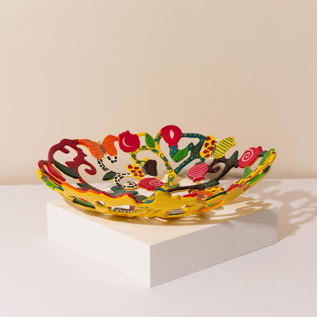 Hand-Painted Tree of Life Design Fruit Bowl – Eden Series