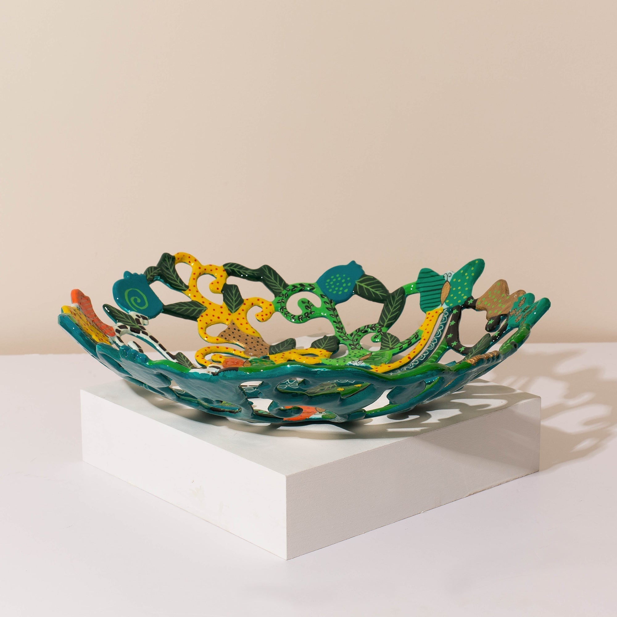 Hand-Painted Tree of Life Design Fruit Bowl – Eden Series