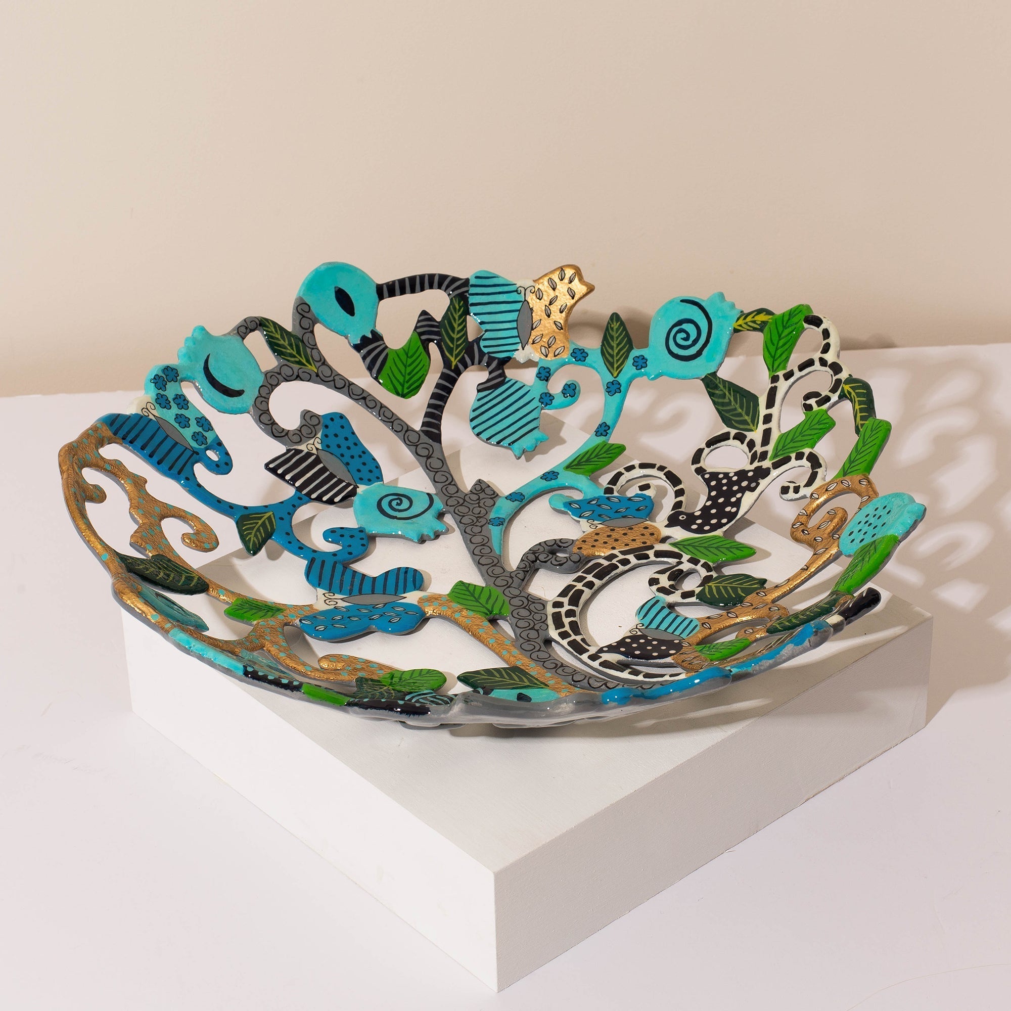 Hand-Painted Tree of Life Design Fruit Bowl – Eden Series