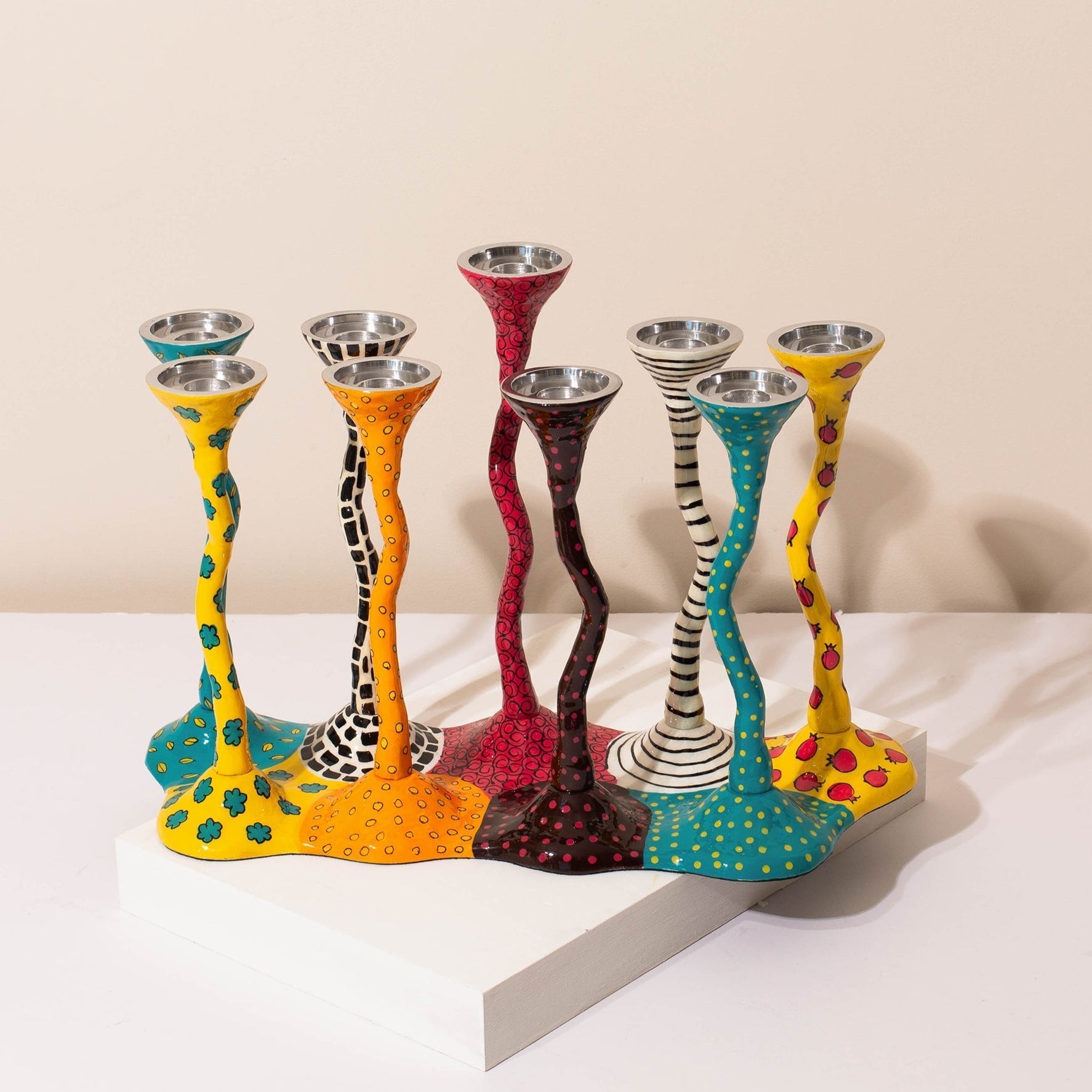 Hand-painted Elegant Curved Menorah Design – Curvix Series
