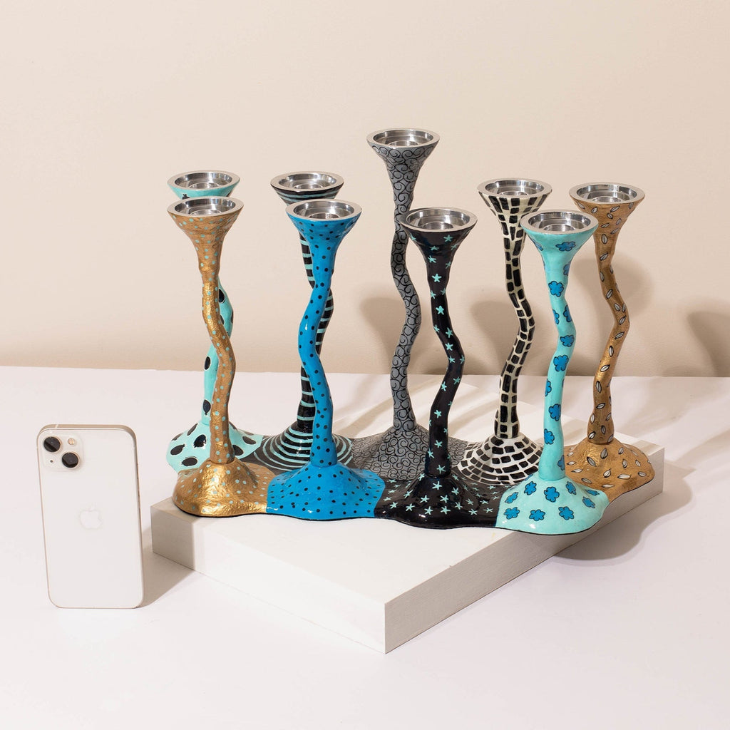 Colorful Luxury Aluminum Menorah for Hanukkah - Curvix Series