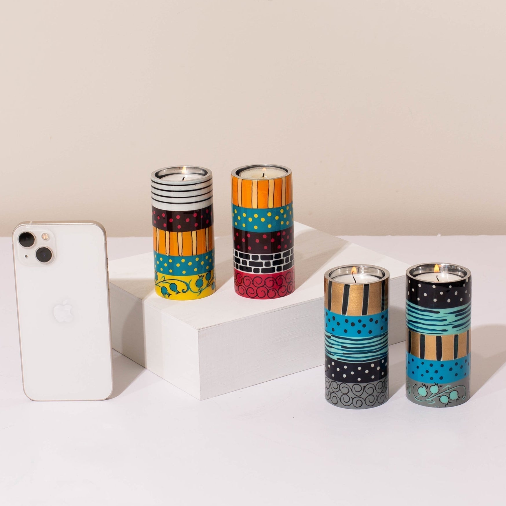 Contemporary Handmade Shabbat Decor Candle Holders – Glow Series