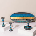 Modern Handmade Shabbat Set – Blue Elegance Series