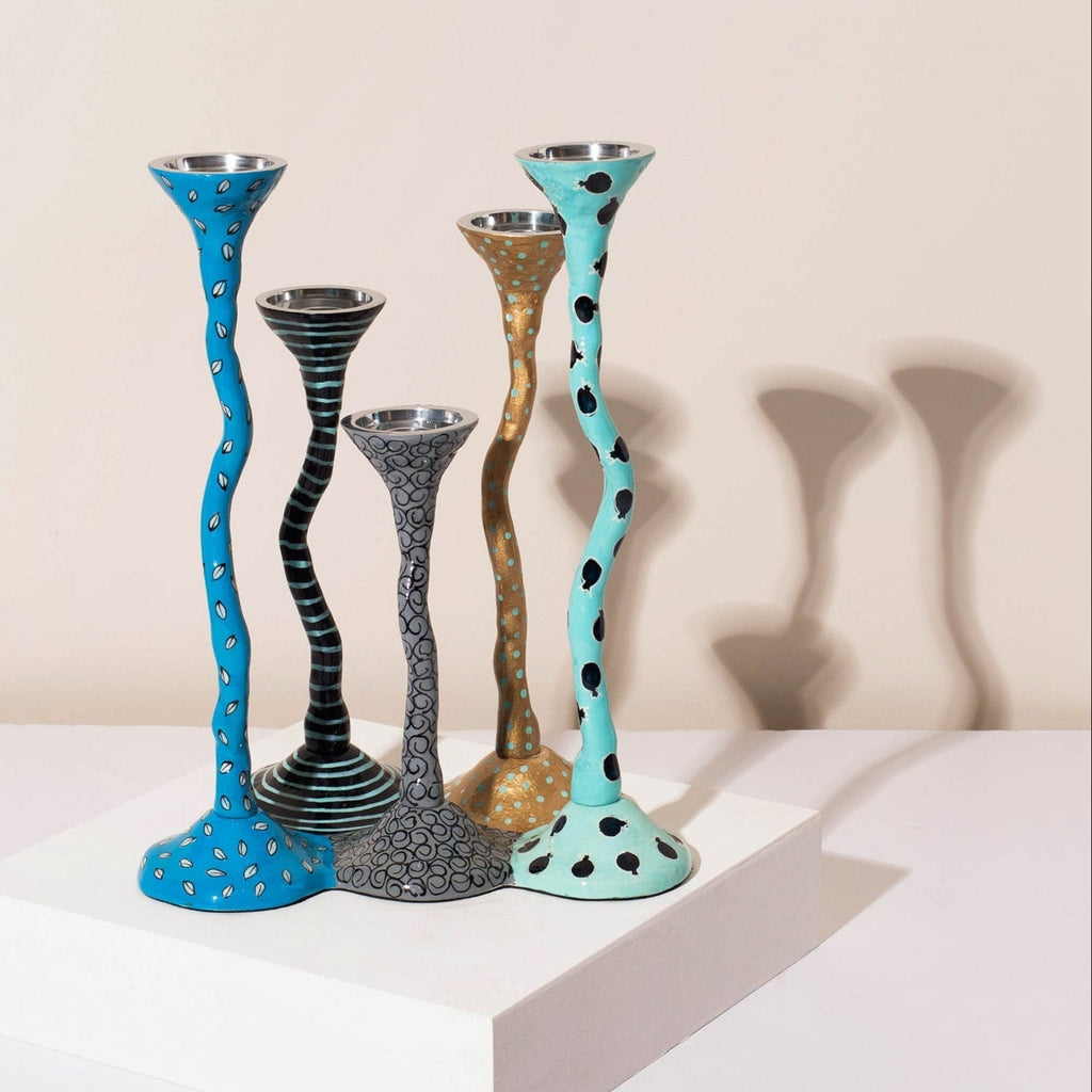 Unique Handcrafted Shabbat Candle Holders – Bold Design – Bonded Series
