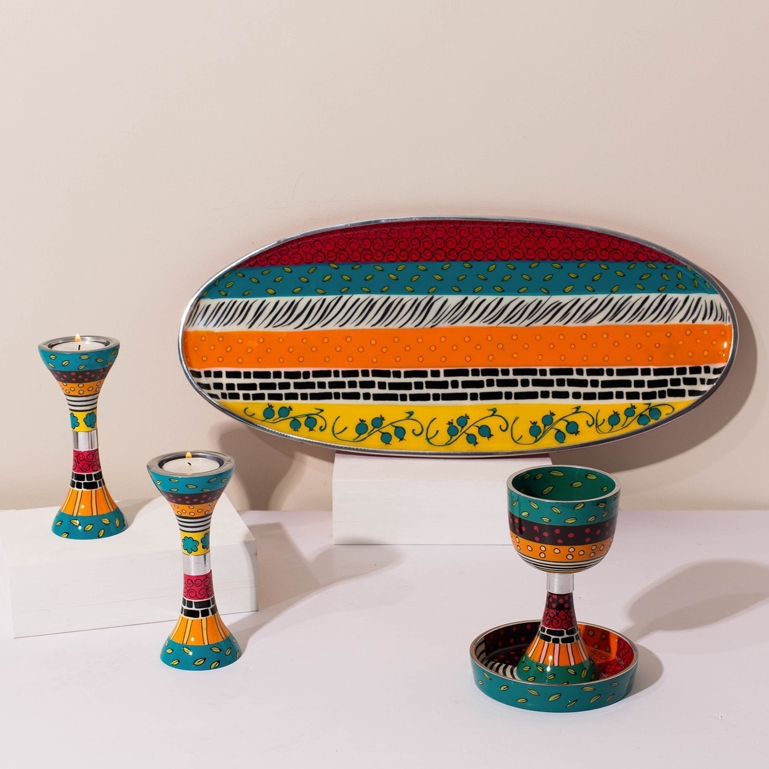 Colorful Shabbat Set – Orange Vibe Series