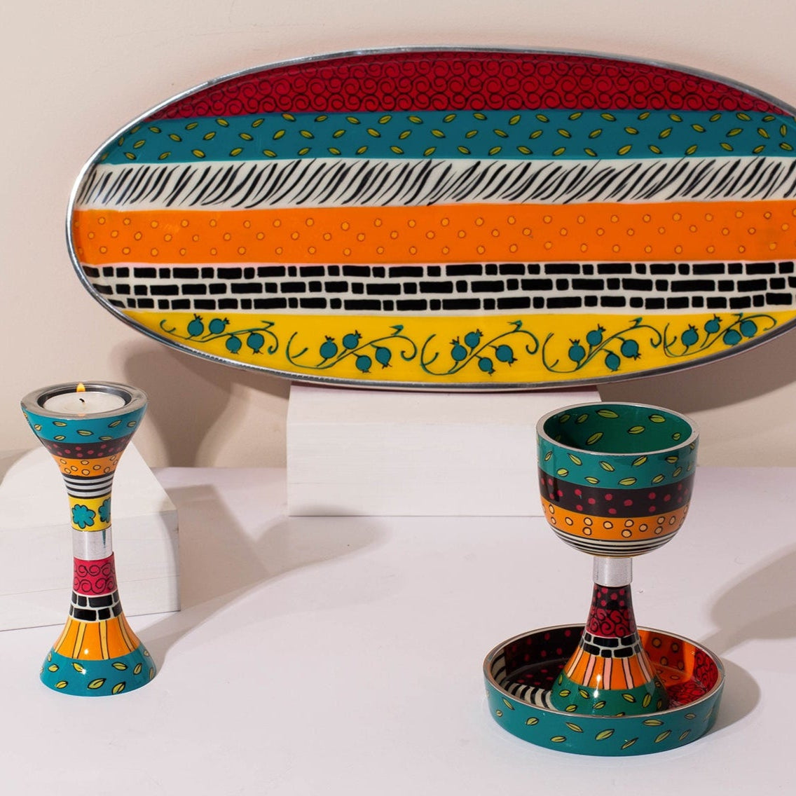 Colorful Shabbat Set – Orange Vibe Series
