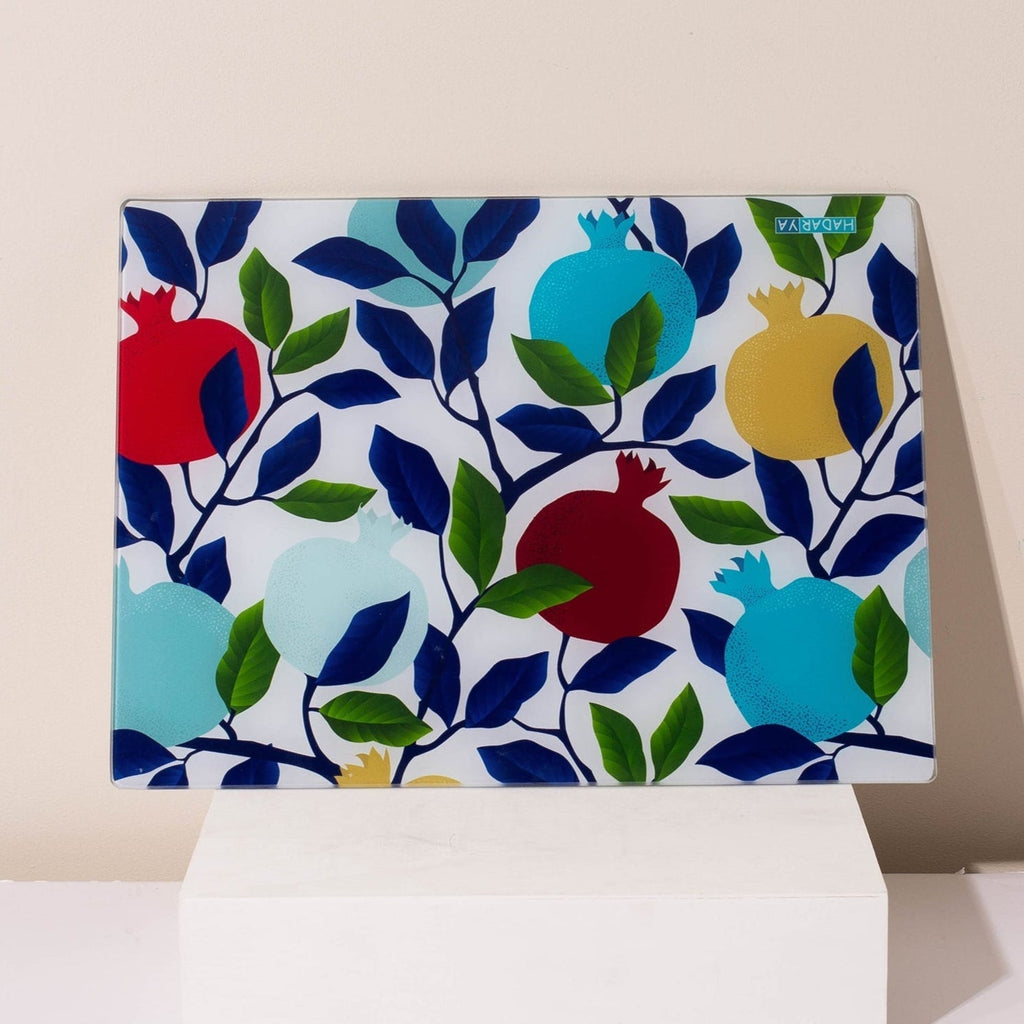 Luxury Tempered Glass Challah Tray for Shabbat – Rimon Glam Series