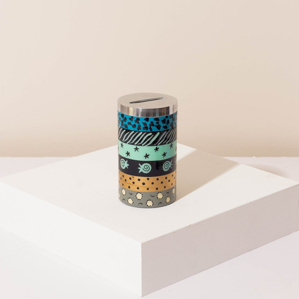 Colorful Aluminum Tzedakah Box – Handcrafted – Treasure Series