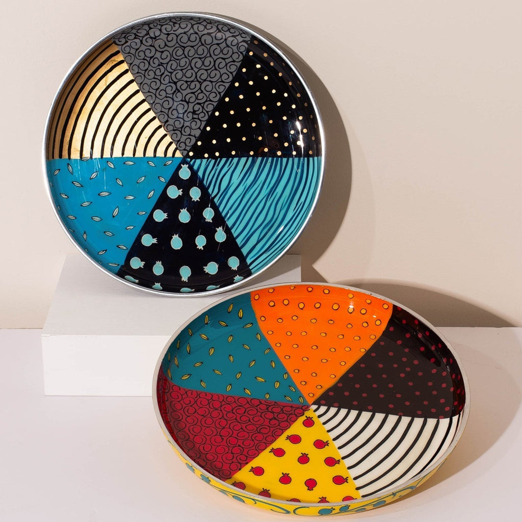 Modern Artistic Serving Bowl – Hand-Painted Aluminum – Baza Series