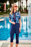 Woven Navy Half Coverage Swimsuit M2457