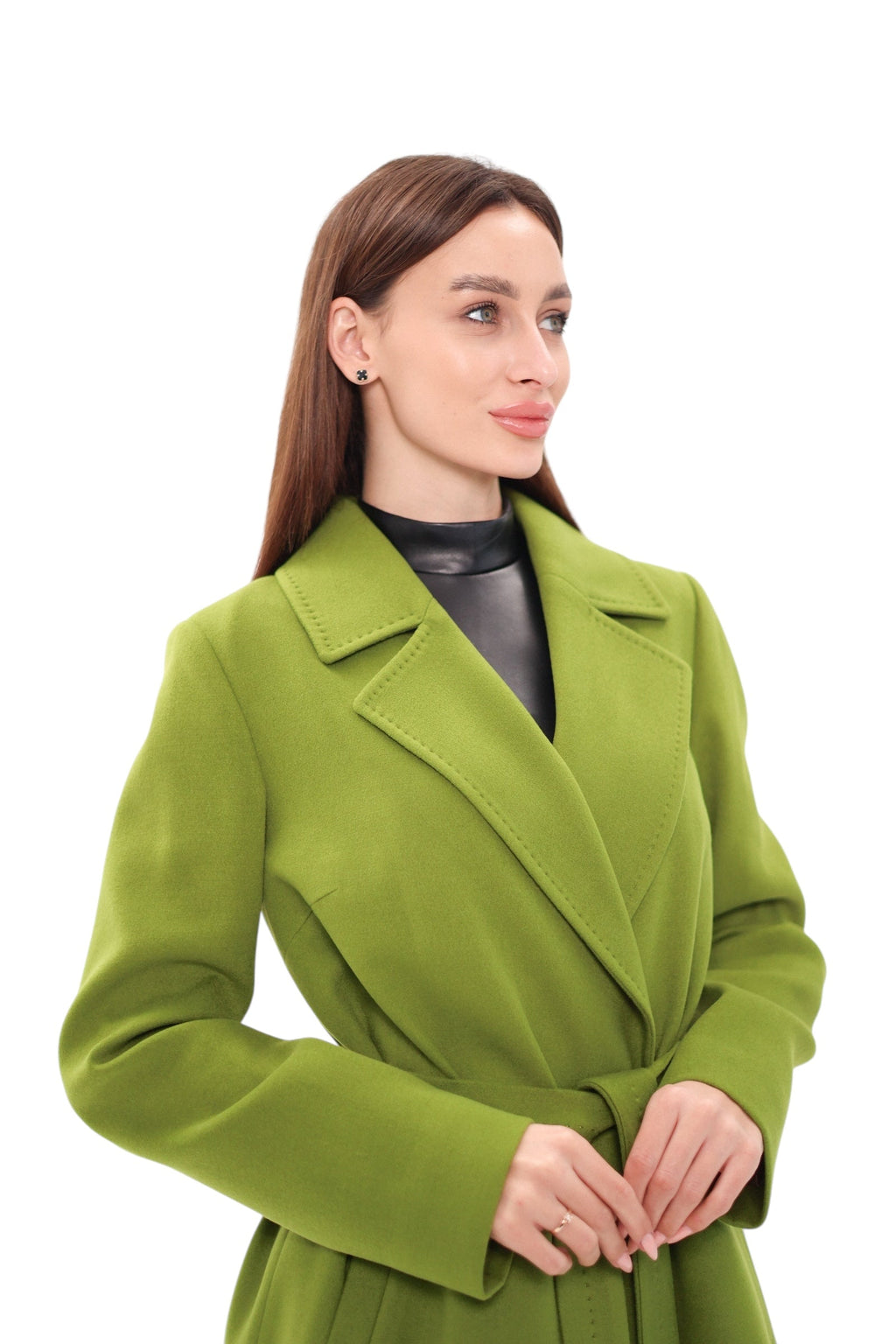 Astoria Classic Wraparound Wool Blend Overcoat in Pistachio