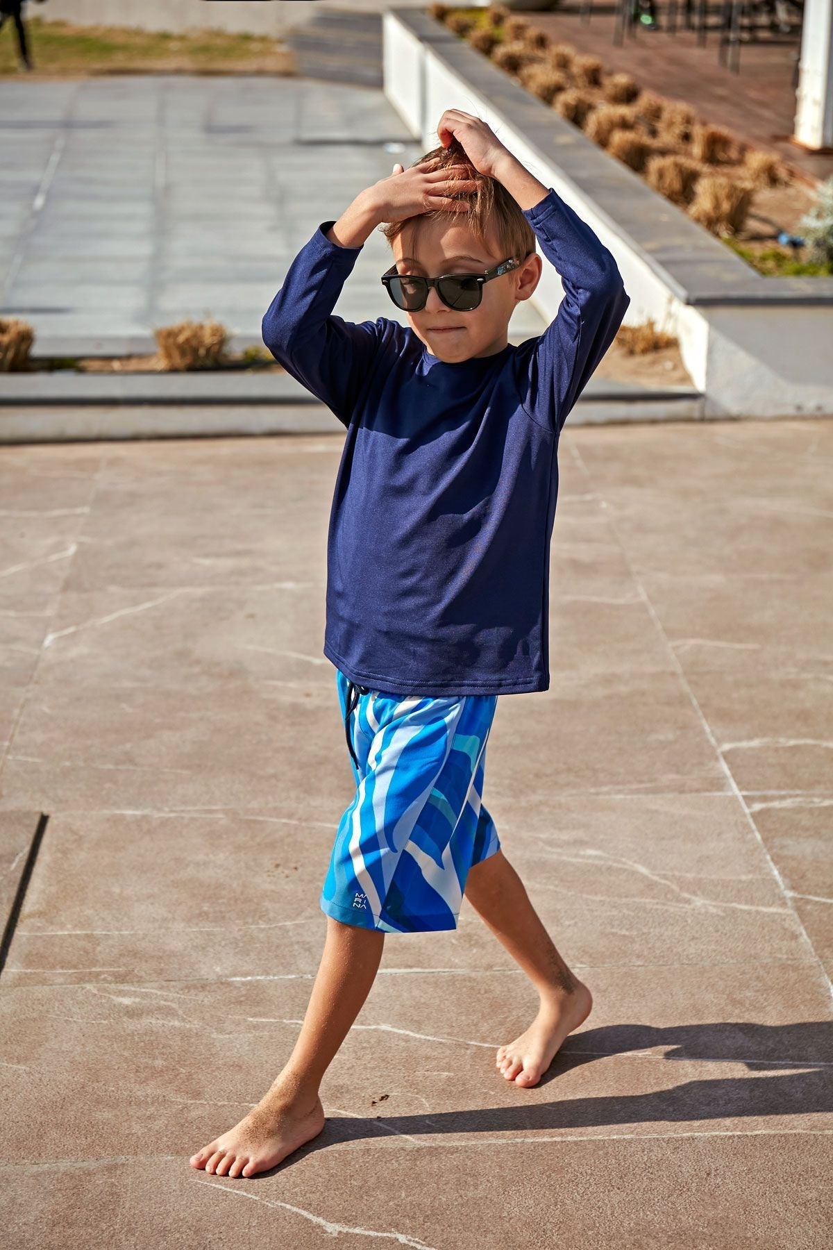 Woven Navy Boys Shorts B2435