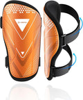 Shin Guards Soccer Kids Youth, CE Certified Airsfish Shin Guard Protection Gear for 2-18 Years Old Boys Girls Teenagers High Impact Resistant Breathable Comfortable 1 Pair 4 Sizes