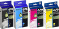 New, Pre-Owned - Epson 676XL High Yield Black, Cyan, Magenta, and Yellow Ink Cartridges